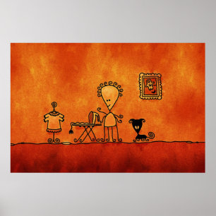 Poster Femme au foyer étrangère