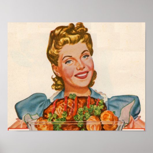 Poster femme au foyer fière de son dîner création (Devant)