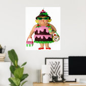 Poster Femme au gâteau (Bureau à domicile)