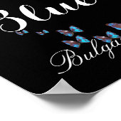 POSTER FEMME AU PAPILLON BLEU (Coin)
