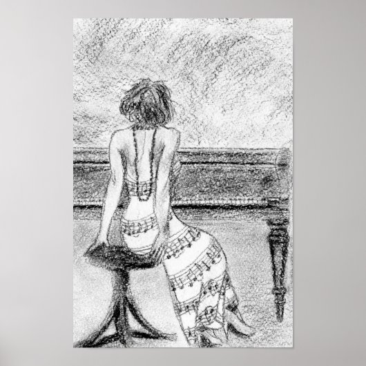 Poster Femme au piano (Devant)