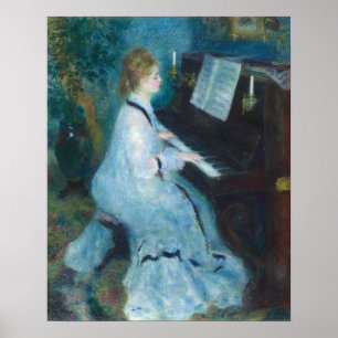 Poster Femme au piano par Renior Wall Art Imprimer