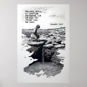 Poster Femme au Puits Art Imprimé Genèse 24 18