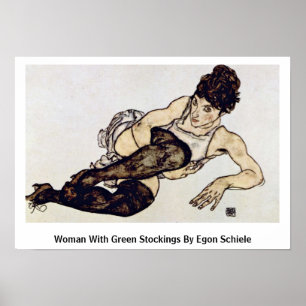 Poster Femme Aux Bas Vertes Par Egon Schiele