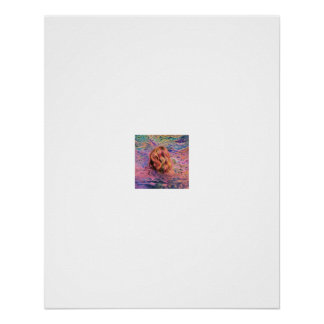 Poster Femme aux Cheveux Arc-en-Ciel Tourbillonnant l'Eau