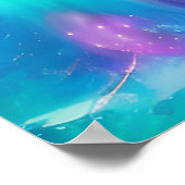 Poster Femme aux cheveux bleus et violets (Coin)