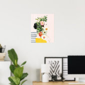 Poster Femme aux fleurs (Bureau à domicile)