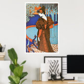 Poster Femme aux paons - Louis Rhead (Bureau à domicile)