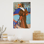 Poster Femme aux paons - Louis Rhead (Cuisine)