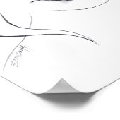 Poster Femme aux yeux violets étranges Art de ligne minim (Coin)