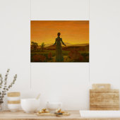 Poster Femme avant le soleil levant, lumière du matin (Cuisine)