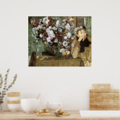 Poster Femme Avec Chrysanthemum (Cuisine)