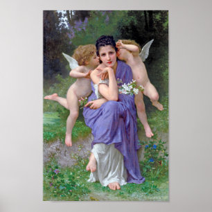 Poster Femme avec Cupidon, Bouguereau