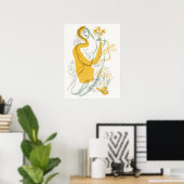 Poster Femme avec des fleurs (Bureau à domicile)