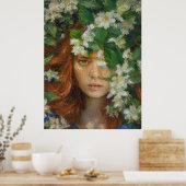 Poster Femme avec des fleurs (Cuisine)