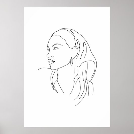 Poster Femme avec Écharpe (Devant)