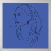 Poster Femme avec Écharpe (Devant)