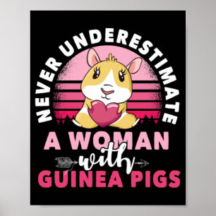 Poster Femme avec la bête de porc de Guinée Cavy