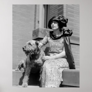 Poster Femme avec le chien, les années 1920