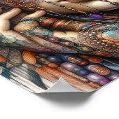 Poster Femme avec ornementation tribale élaborée (Coin)