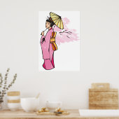 Poster Femme avec parapluie (Cuisine)