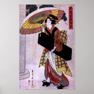 Poster Femme avec parapluie 2