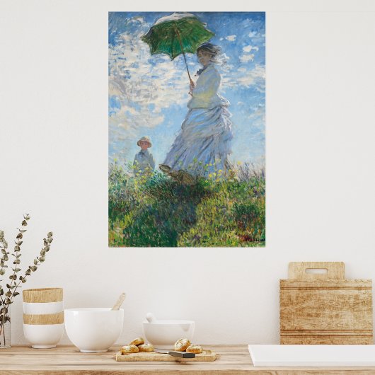Poster Femme avec Parasol, Madame Monet et Son Fils (Cuisine)