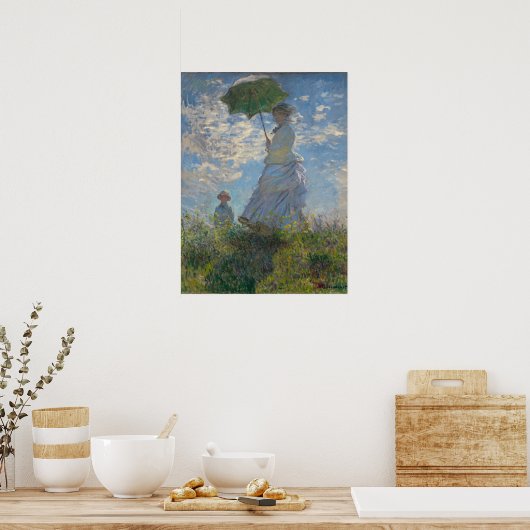 Poster Femme avec parasol - Madame Monet et son fils (Cuisine)