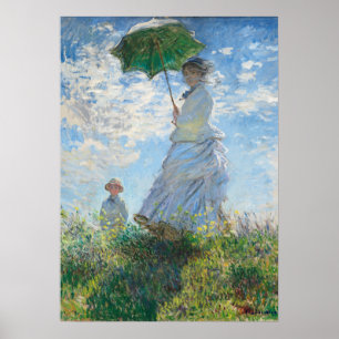 Poster Femme avec Parasol, Madame Monet et Son Fils