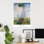 Poster Femme avec parasol - Madame Monet et son fils (Bureau à domicile)