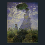 Poster Femme avec parasol par Claude Monet, Art Vintage<br><div class="desc">La promenade, Camille Monet et Son Fils Jean (Femme avec un Parasol) (1875) de Claude Monet est une vintage peinture impressionniste de famille de portrait. Une mère se promène avec son jeune enfant dans un champ ou dans une prairie printanière. Elle tient un parasol et porte une belle robe qui...</div>