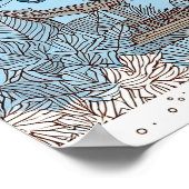 Poster Femme avec rennes dans la neige par cabine (Coin)