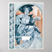 Poster Femme avec Rose, Mucha (Devant)