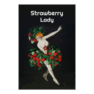 Poster FEMME AVEC STRAWBERRIES Art Nouveau