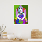 Poster Femme Avec Tablette (Cuisine)