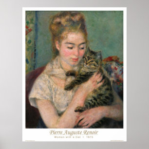 Poster Femme avec un chat