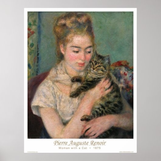 Poster Femme avec un chat (Devant)
