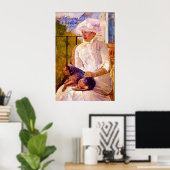Poster Femme avec un chien par Mary Stevenson Cassatt (Bureau à domicile)
