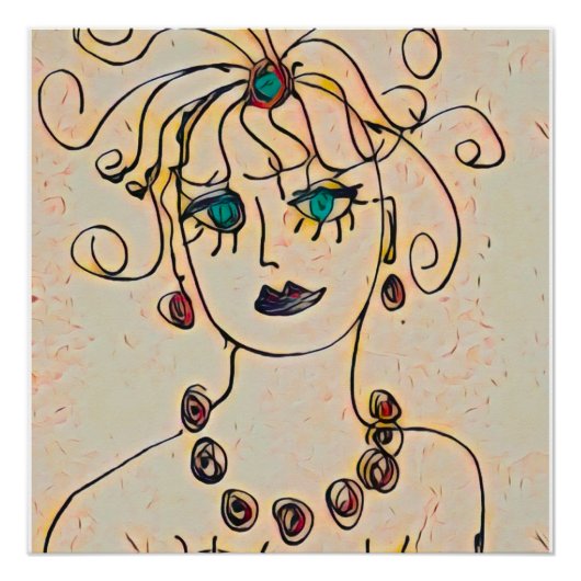 Poster Femme avec un collier (Devant)