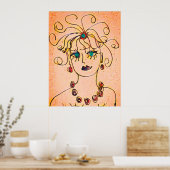 Poster Femme avec un collier (Cuisine)