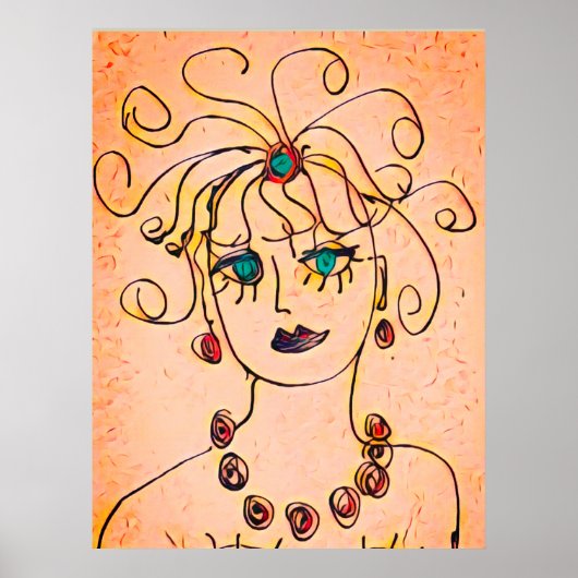 Poster Femme avec un collier (Devant)