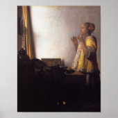 Poster Femme avec un collier de perle (Devant)