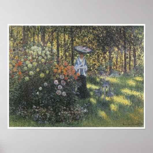 Poster Femme avec un parasol dans le jardin à Argenteuil (Devant)