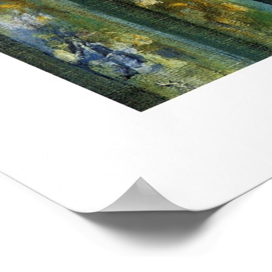 Poster Femme avec un vase d'Irises (Coin)