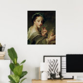 Poster Femme avec un verre de vin (Bureau à domicile)
