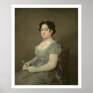 Poster Femme avec une fan, c.1805-06 (huile sur la toile)