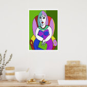 Poster Femme avec une tablette (Cuisine)