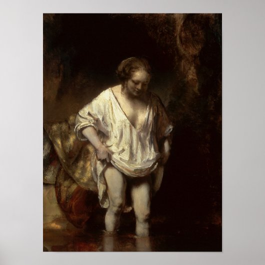 Poster Femme Baigner dans un ruisseau, 1654 (Devant)