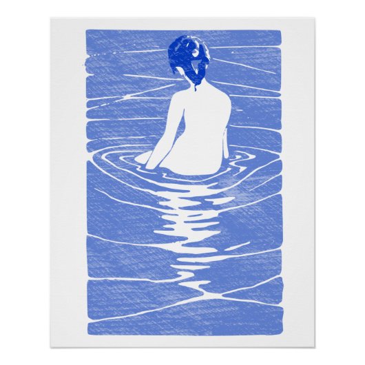 Poster Femme Baigner en Onsen (Devant)