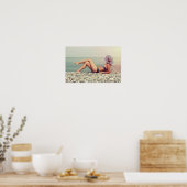 Poster Femme blonde à la plage (Cuisine)